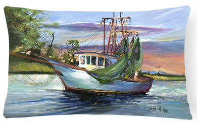 Jeannie Shrimp Boat Canvas Fabric Decorative Pillow JMK1059PW1216