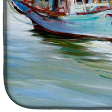 Load image into Gallery viewer, Jeannie Shrimp Boat Dish Drying Mat – Absorbent, Artistic Kitchen Essentials JMK1060DDM