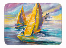 Load image into Gallery viewer, Sailboat with Middle Bay Lighthouse Machine Washable Memory Foam Mat JMK1061RUG