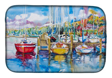 Load image into Gallery viewer, Paradise Yacht Club Sailboats Dish Drying Mat – Absorbent, Artistic Kitchen Essentials JMK1063DDM