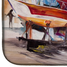Load image into Gallery viewer, On the Hill Sailboats Dish Drying Mat – Absorbent, Artistic Kitchen Essentials JMK1066DDM