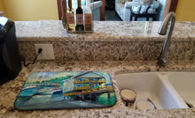 Load image into Gallery viewer, Ocean Springs Harbour Landing Dish Drying Mat – Absorbent, Artistic Kitchen Essentials JMK1069DDM