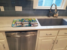 Load image into Gallery viewer, Safe Harbour Sailboats Dish Drying Mat – Absorbent, Artistic Kitchen Essentials JMK1071DDM