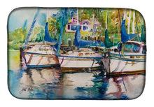 Load image into Gallery viewer, Safe Harbour Sailboats Dish Drying Mat – Absorbent, Artistic Kitchen Essentials JMK1071DDM