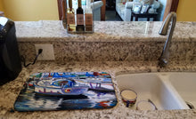 Load image into Gallery viewer, Sunshine Sailboat Dish Drying Mat – Absorbent, Artistic Kitchen Essentials JMK1081DDM
