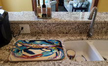 Load image into Gallery viewer, Blue Crab Dish Drying Mat – Absorbent, Artistic Kitchen Essentials JMK1094DDM