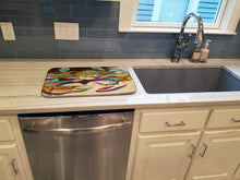 Load image into Gallery viewer, Blue Crab Tail Fin Dish Drying Mat – Absorbent, Artistic Kitchen Essentials JMK1101DDM