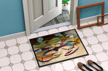Load image into Gallery viewer, Blue Crab Tail Fin Doormat - 24x36 Decorative Floor Mat – Indoor/Outdoor Rug with Artistic Flair JMK1101JMAT
