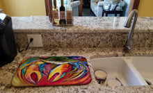 Load image into Gallery viewer, Blue Crab Stars Dish Drying Mat – Absorbent, Artistic Kitchen Essentials JMK1106DDM