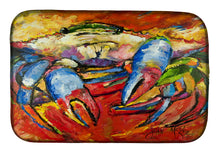 Load image into Gallery viewer, Blue Crab Red Dish Drying Mat – Absorbent, Artistic Kitchen Essentials JMK1107DDM
