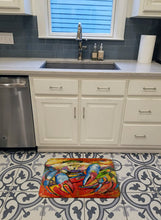 Load image into Gallery viewer, Blue Crab Red Machine Washable Memory Foam Mat JMK1107RUG