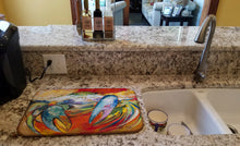 Load image into Gallery viewer, Blue Crab Dish Drying Mat – Absorbent, Artistic Kitchen Essentials JMK1109DDM