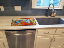 Load image into Gallery viewer, Blue Crab Dish Drying Mat – Absorbent, Artistic Kitchen Essentials JMK1109DDM