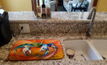 Load image into Gallery viewer, Blue Crab Dish Drying Mat – Absorbent, Artistic Kitchen Essentials JMK1110DDM