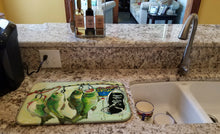 Load image into Gallery viewer, Recession Food Fish caught with Spam Dish Drying Mat – Absorbent, Artistic Kitchen Essentials JMK1113DDM