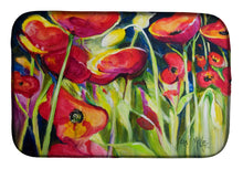 Load image into Gallery viewer, Red Poppies Dish Drying Mat – Absorbent, Artistic Kitchen Essentials JMK1121DDM