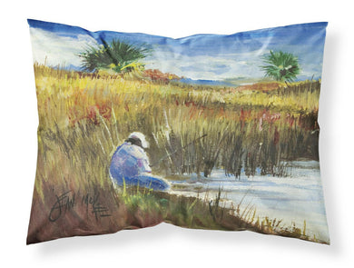 Fisherman on the Bank Fabric Standard Pillowcase – Artistic Decorative Front, White Back JMK1125PILLOWCASE