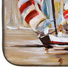 Load image into Gallery viewer, Boat Binge Sailboats Dish Drying Mat – Absorbent, Artistic Kitchen Essentials JMK1136DDM