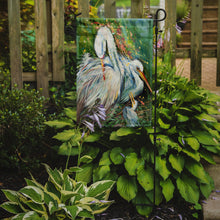 Load image into Gallery viewer, White Egret in the Rain Garden Flag - Outdoor Decorative Yard Flag JMK1139GF