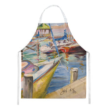 Load image into Gallery viewer, Boat Docks Sailboats Apron – Artist-Designed Kitchen, BBQ &amp; Craft Apron JMK1151APRON