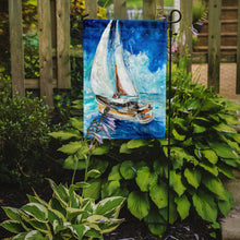 Load image into Gallery viewer, Sailboats in Blue Garden Flag – Decorative Outdoor Yard Flag JMK1153GF