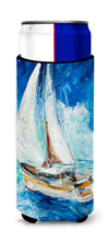 Load image into Gallery viewer, Sailboats in Blue Slim Can Hugger – Fun &amp; Functional Drink Coolers JMK1153MUK