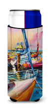 Load image into Gallery viewer, Purple Sailboats Slim Can Hugger – Fun &amp; Functional Drink Coolers JMK1165MUK