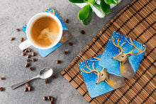 Load image into Gallery viewer, Reindeer Coasters - Set of 4 Lightweight Foam, Absorbent Drink Coasters JMK1206FC