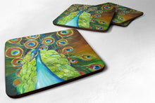 Load image into Gallery viewer, Peacock Coasters - Set of 4 Lightweight Foam, Absorbent Drink Coasters JMK1209FC