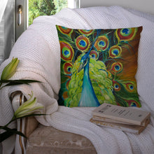 Load image into Gallery viewer, Peacock Canvas Throw Pillow - 14x14 Decorative Pillow – Art for Your Home &amp; Patio JMK1209PW1414