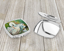 Load image into Gallery viewer, White Egret in the rain Compact Mirror – Stylish Purse Mirror with Artistic Covers JMK1210SCM