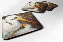 Load image into Gallery viewer, White Egret feeding baby Coasters - Set of 4 Lightweight Foam, Absorbent Drink Coasters JMK1211FC