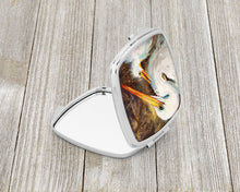 Load image into Gallery viewer, White Egret feeding baby Compact Mirror – Stylish Purse Mirror with Artistic Covers JMK1211SCM