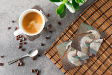 Load image into Gallery viewer, White Egret Coasters - Set of 4 Lightweight Foam, Absorbent Drink Coasters JMK1212FC