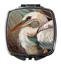 Load image into Gallery viewer, White Egret Compact Mirror – Stylish Purse Mirror with Artistic Covers JMK1212SCM