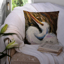 Load image into Gallery viewer, White Egret Canvas Throw Pillow - 14x14 Decorative Pillow – Art for Your Home &amp; Patio JMK1214PW1414