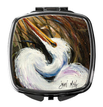 Load image into Gallery viewer, White Egret Compact Mirror – Stylish Purse Mirror with Artistic Covers JMK1214SCM