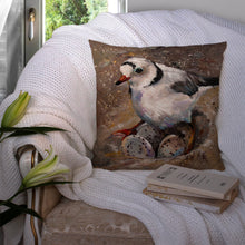 Load image into Gallery viewer, Piping Plover Canvas Throw Pillow - 14x14 Decorative Pillow – Art for Your Home &amp; Patio JMK1215PW1414