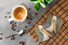 Load image into Gallery viewer, Pelican lookin West Coasters - Set of 4 Lightweight Foam, Absorbent Drink Coasters JMK1216FC