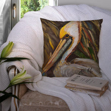 Load image into Gallery viewer, Pelican lookin East Canvas Throw Pillow - 14x14 Decorative Pillow – Art for Your Home &amp; Patio JMK1217PW1414