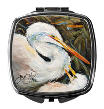 Load image into Gallery viewer, White Egret Compact Mirror – Stylish Purse Mirror with Artistic Covers JMK1227SCM