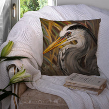 Load image into Gallery viewer, Blue Heron Canvas Throw Pillow - 14x14 Decorative Pillow – Art for Your Home &amp; Patio JMK1229PW1414