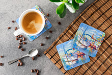 Load image into Gallery viewer, Towering Q Sailboats Coasters - Set of 4 Lightweight Foam, Absorbent Drink Coasters JMK1230FC