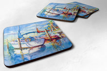 Load image into Gallery viewer, Towering Q Sailboats Coasters - Set of 4 Lightweight Foam, Absorbent Drink Coasters JMK1230FC