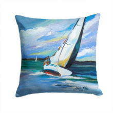 Load image into Gallery viewer, Two and a Sailboat Canvas Throw Pillow - 14x14 Decorative Pillow – Art for Your Home &amp; Patio JMK1232PW1414