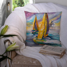 Load image into Gallery viewer, Middle Bay Lighthouse Sailboats Canvas Throw Pillow - 14x14 Decorative Pillow – Art for Your Home &amp; Patio JMK1234PW1414