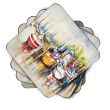 Load image into Gallery viewer, Paradise Sailboats Coasters - Set of 4 Lightweight Foam, Absorbent Drink Coasters JMK1235FC