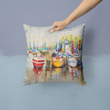 Load image into Gallery viewer, Paradise Sailboats Canvas Throw Pillow - 14x14 Decorative Pillow – Art for Your Home &amp; Patio JMK1235PW1414