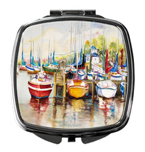 Load image into Gallery viewer, Paradise Sailboats Compact Mirror – Stylish Purse Mirror with Artistic Covers JMK1235SCM