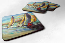 Load image into Gallery viewer, Knost Reggata Sailboats Coasters - Set of 4 Lightweight Foam, Absorbent Drink Coasters JMK1236FC